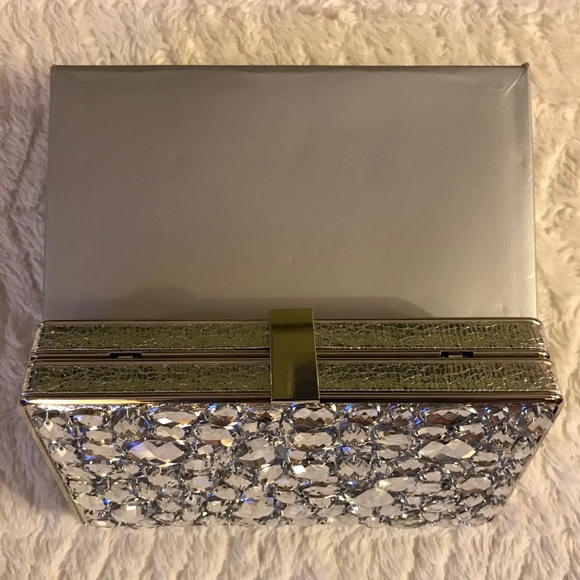 Sandra Roberts Jeweled Box Clutch Silver - Picture 2 of 5